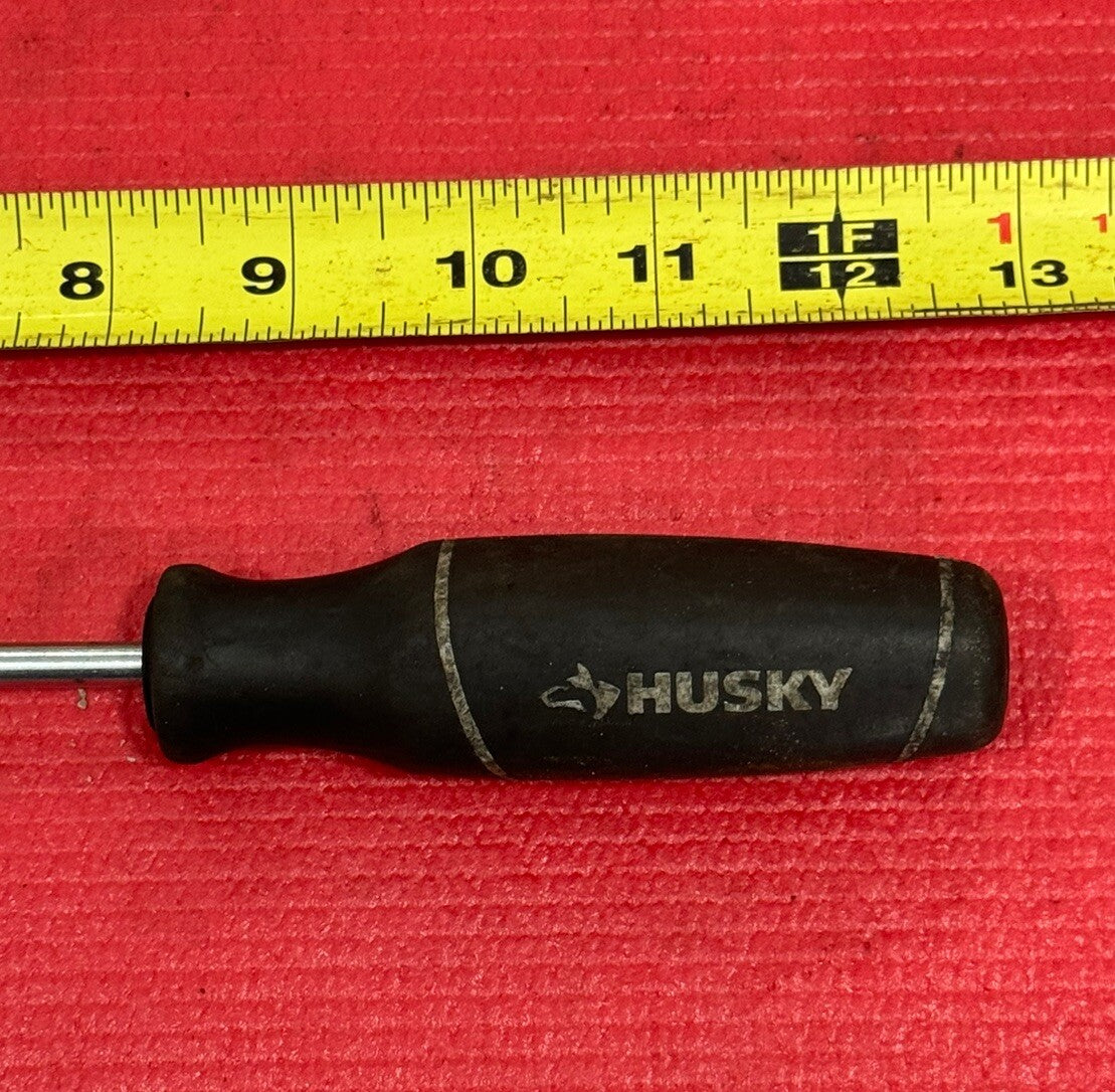 Vintage Husky Tools 12.5" Long Philips Screwdriver Black Cushioned Grip