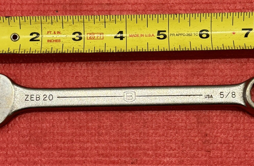 Vintage Bonney Tools, ZEB20 5/8" SAE Combination Wrench 12 PT Made in USA