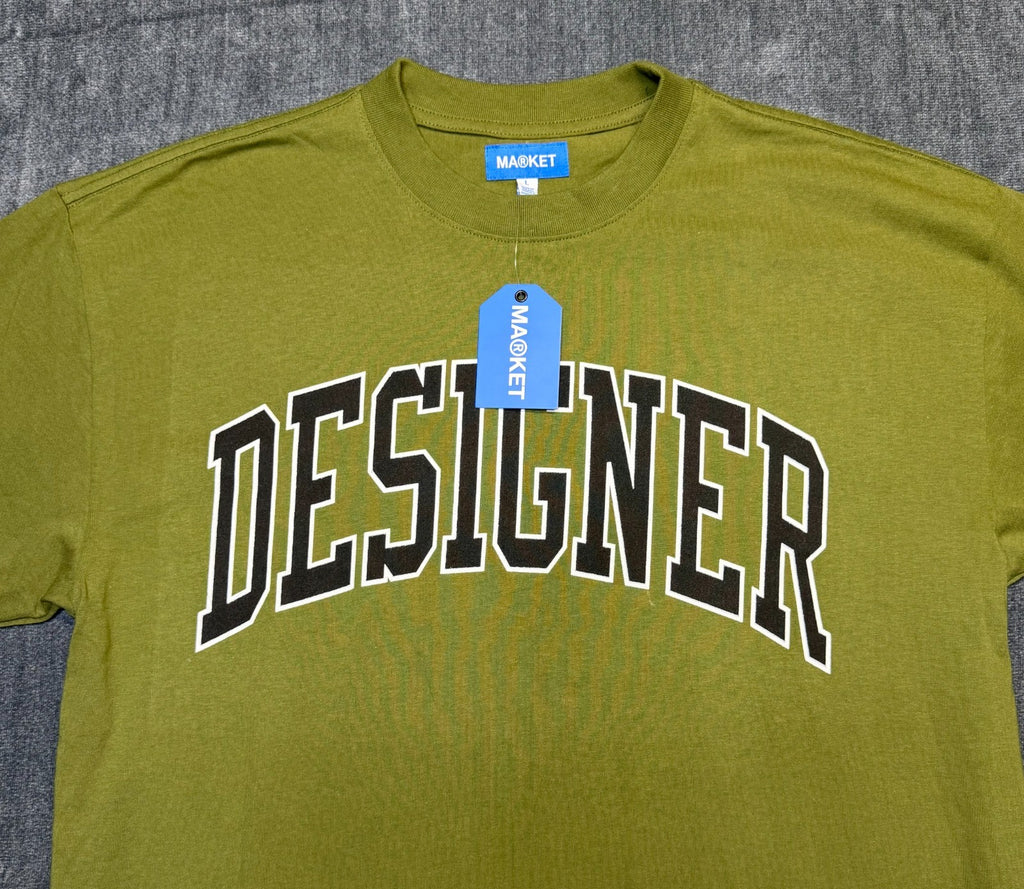 NWT Market Short Sleeve "Designer" T-Shirt Men's Large Olive Green Crew Neck
