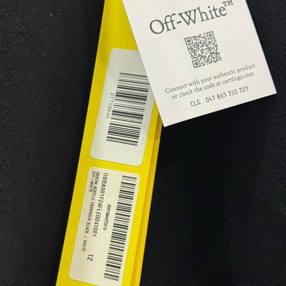 Off-White Kids Black Crew Neck Sweater - Size 12