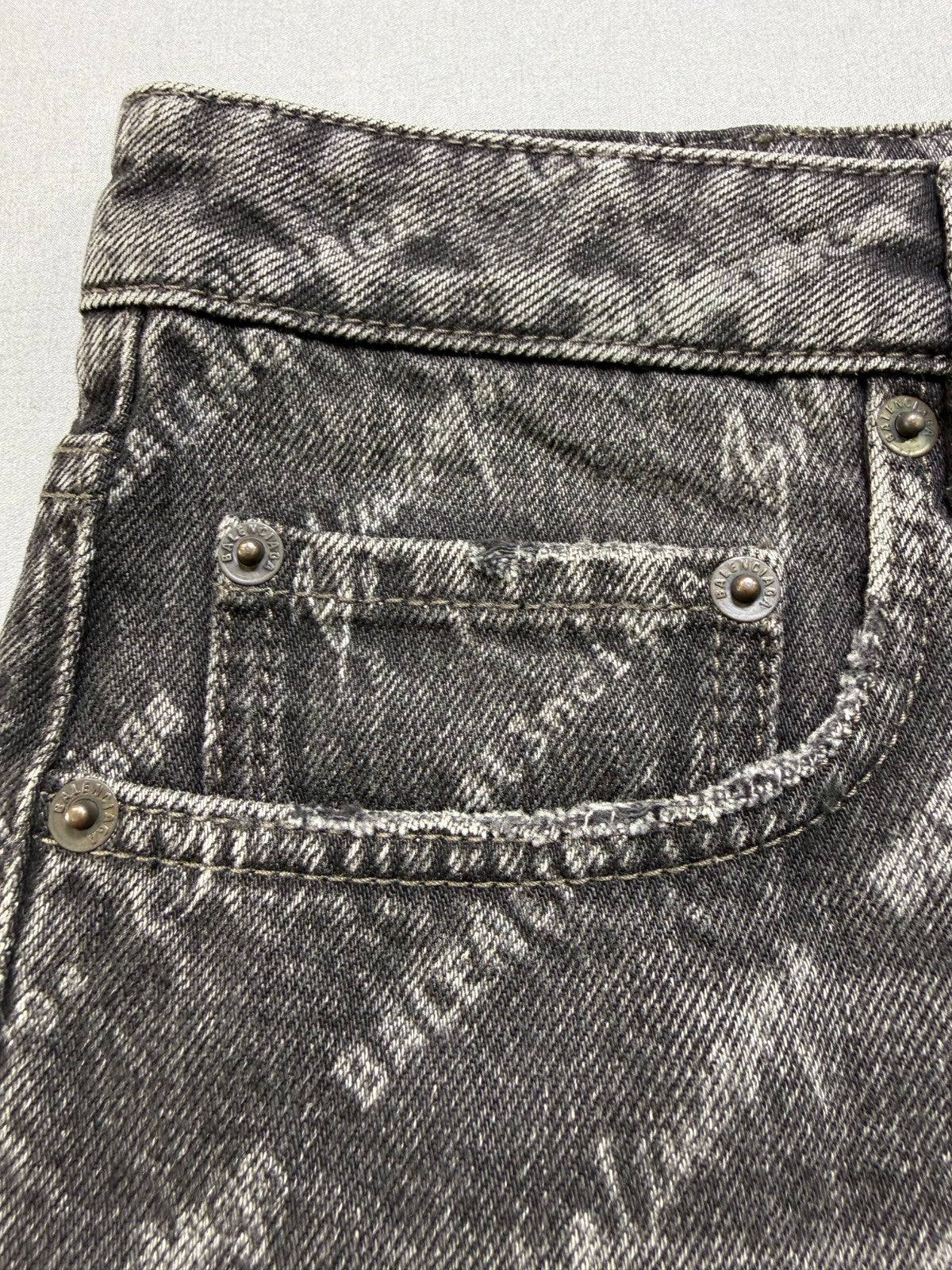 NWT Balenciaga Mini Denim Skirt Women's 36 Charcoal Gray 5-Pockets Casual Wear