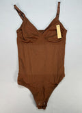 NWT SHAPELLX Thong Shaper Bodysuit Women's XL/XXL Brown Stretch Tummy Control
