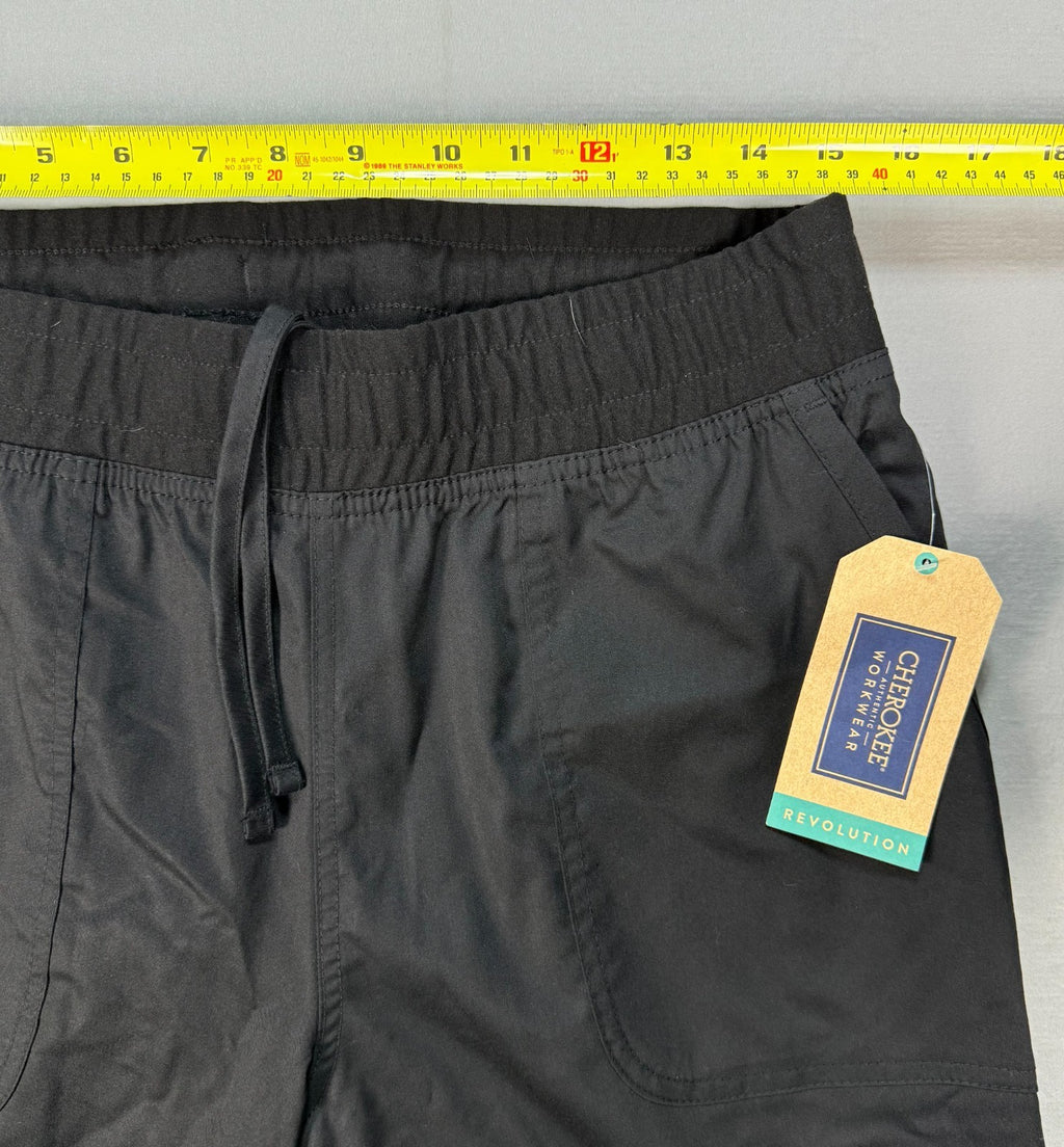 Cherokee Revolution Scrub Pants Women's Medium Black Drawstring Elastic Waist