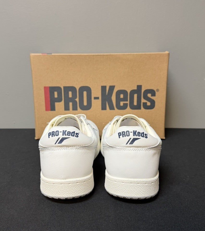 Pro-Keds Skyhawk Men's Size 9.5 (M) White/Blue/Red Low Top Leather Sneakers NWT