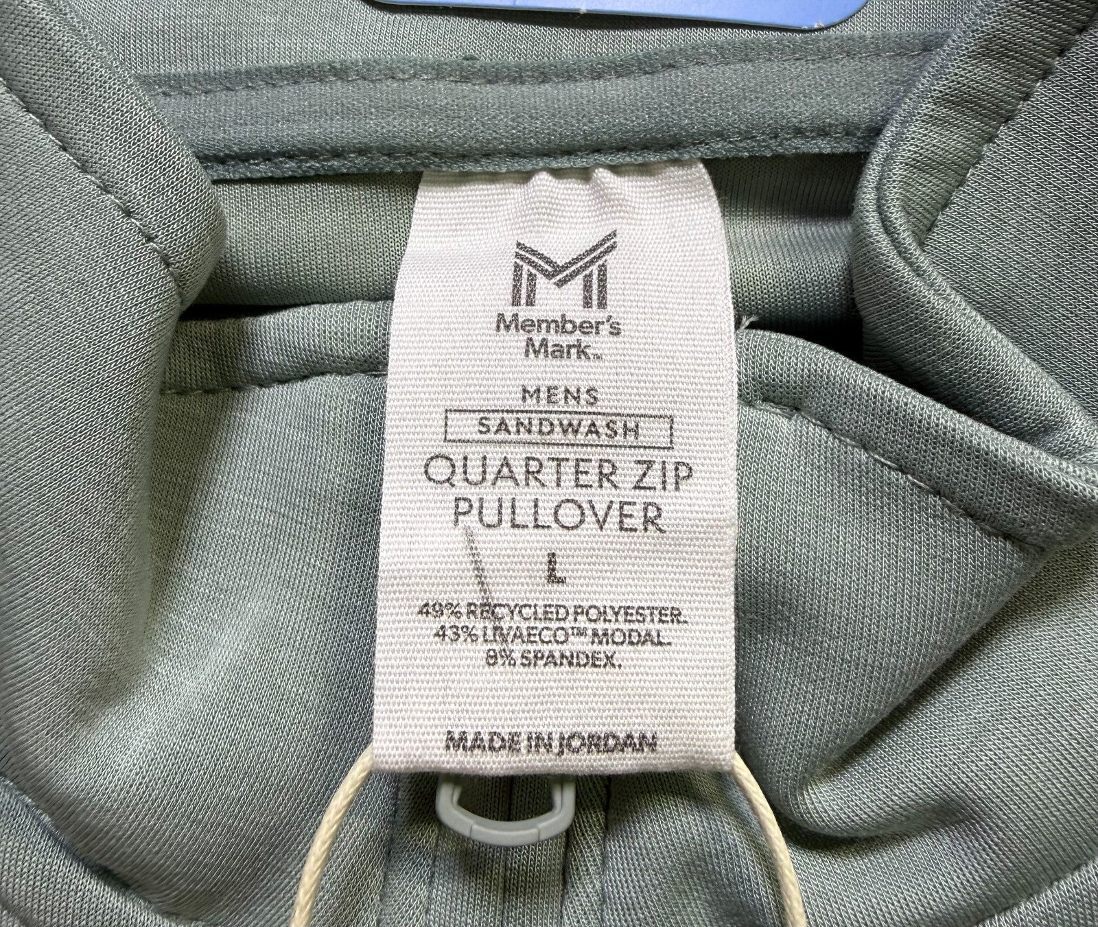 NWT Member's Mark Sandwash Quarter-Zip Pullover Sweatshirt Men's Large Green