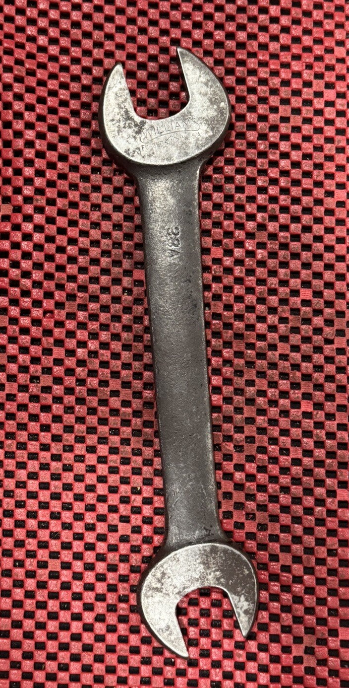 Vintage Williams Tools 33A Open End Wrench 7/8” X 15/16” Made In Usa S2