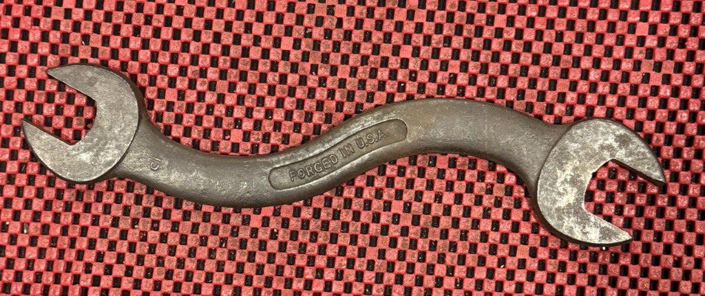 Vintage Fulton C1 Curved "S" Shaped, Open End Wrench 7/8”x 25/32” Made In USA N5