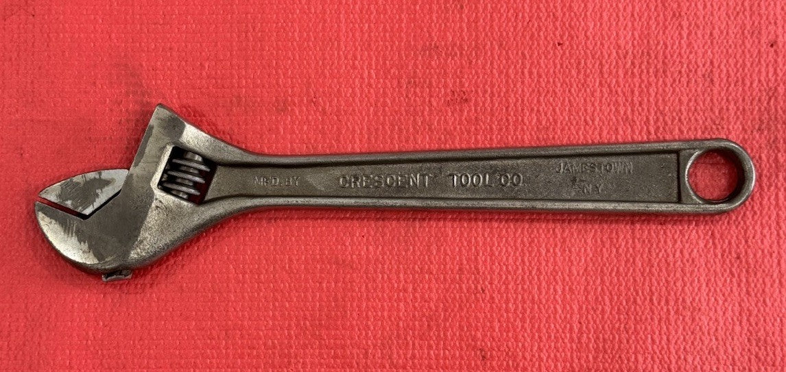 Vintage Crescent Crestoloy 12" Inch Adjustable Wrench, Jamestown, NY, USA