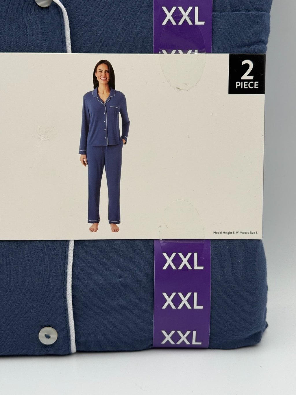 NWT Member's Mark Dream Mark Notch Collar Pajama Set Women's 2XL Blue 2-Piece