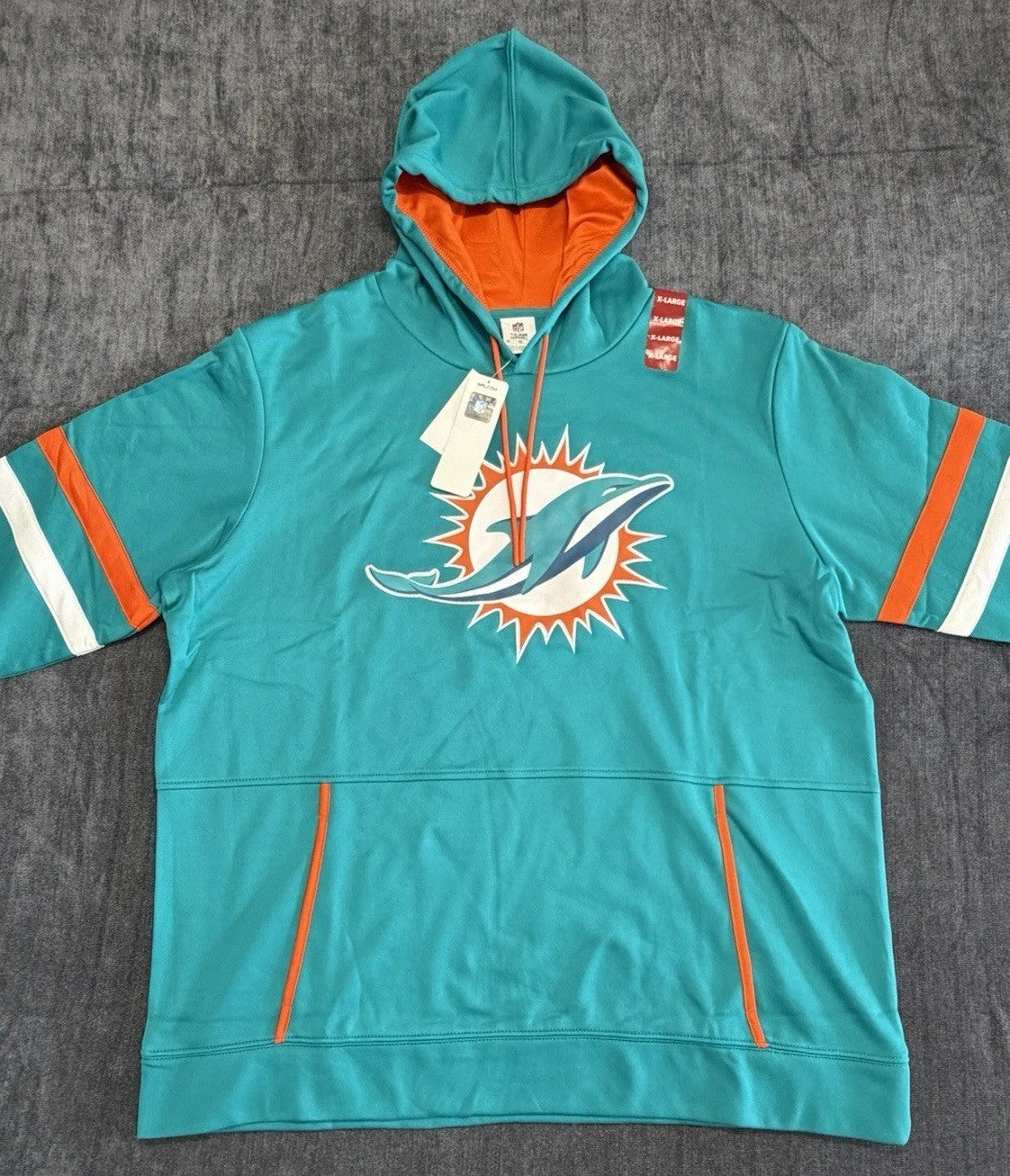 NFL Apparel Miami Dolphins Hooded Sweatshirt Mens Aqua Blue Pullover CHOOSE SIZE