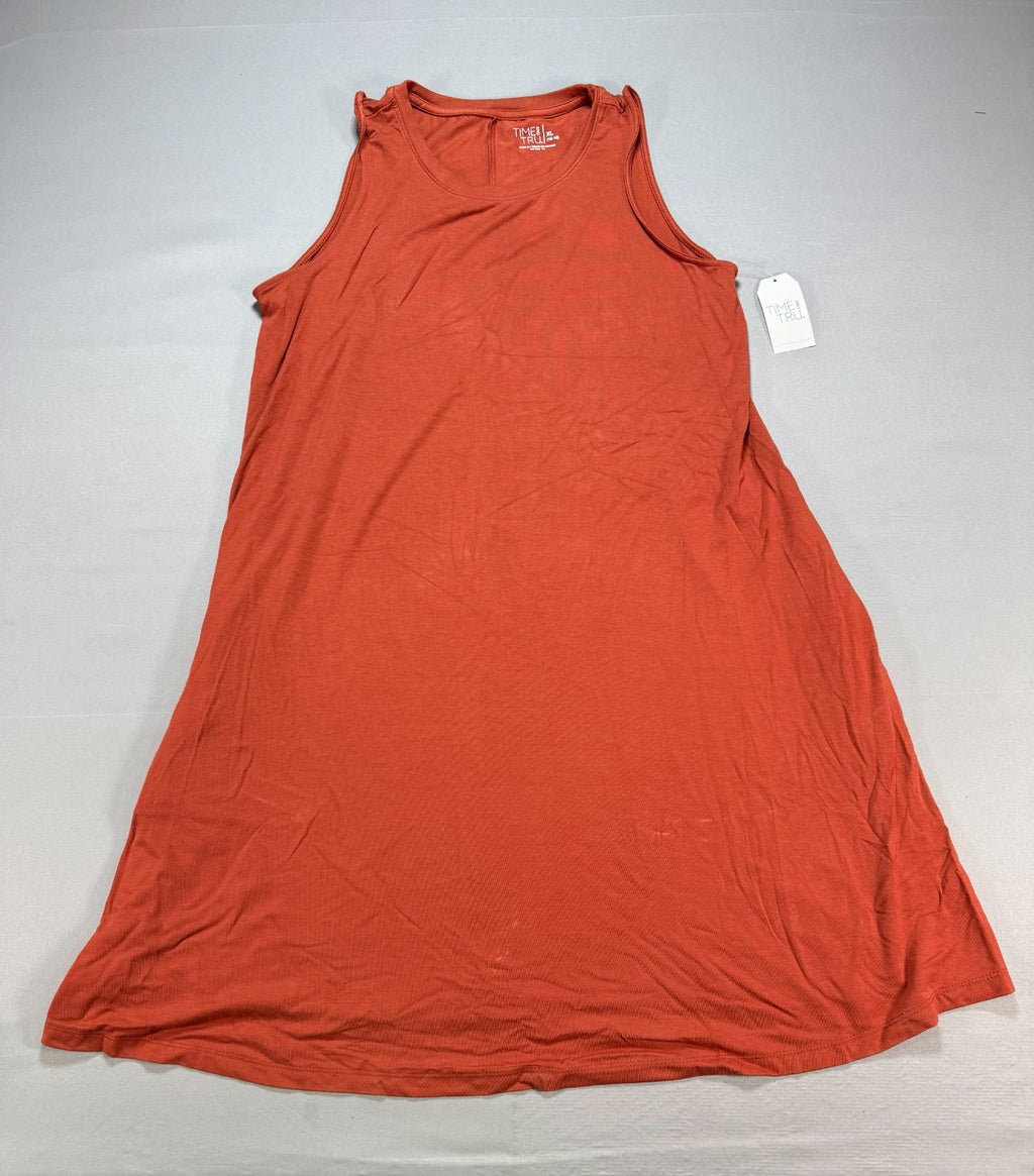 Time And Tru Sleeveless Sweater Dress Women's XL Rusty Bronze Knit Round Neck