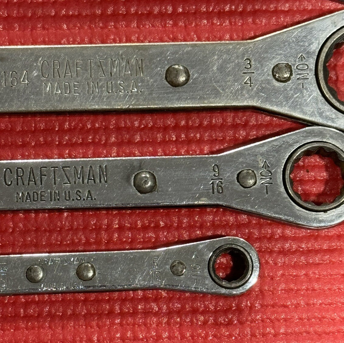 Craftsman 4 Pc Set SAE Ratcheting Box End Wrench Set 12 Point Made In USA