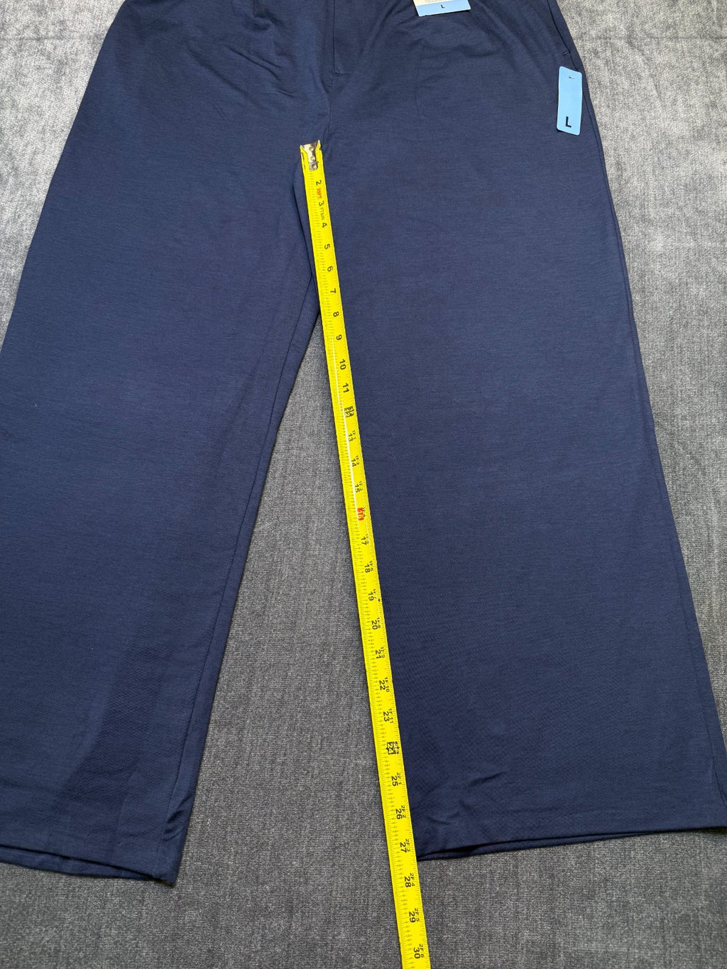 NWT Member's Mark Wide Leg Trouser Women's Large Blue Slash Pockets Casual Wear