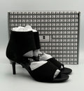 New NewBella Mousse Fit Stiletto Heeled Sandals Women's 7 Black Mesh Peep Toe