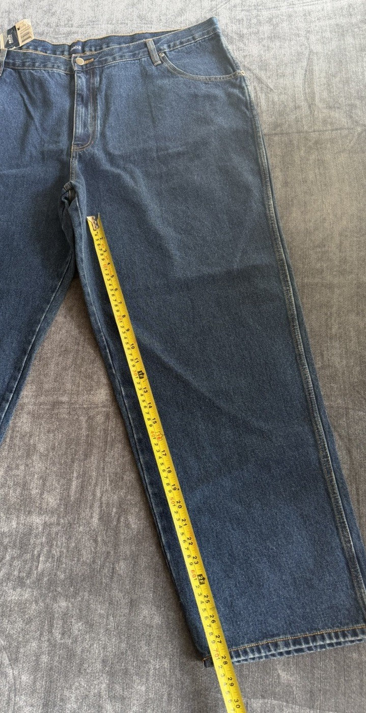 Basic Editions Regular Fit Men’s 46W X 32L Denim Blue Dark Jeans Classic NWT