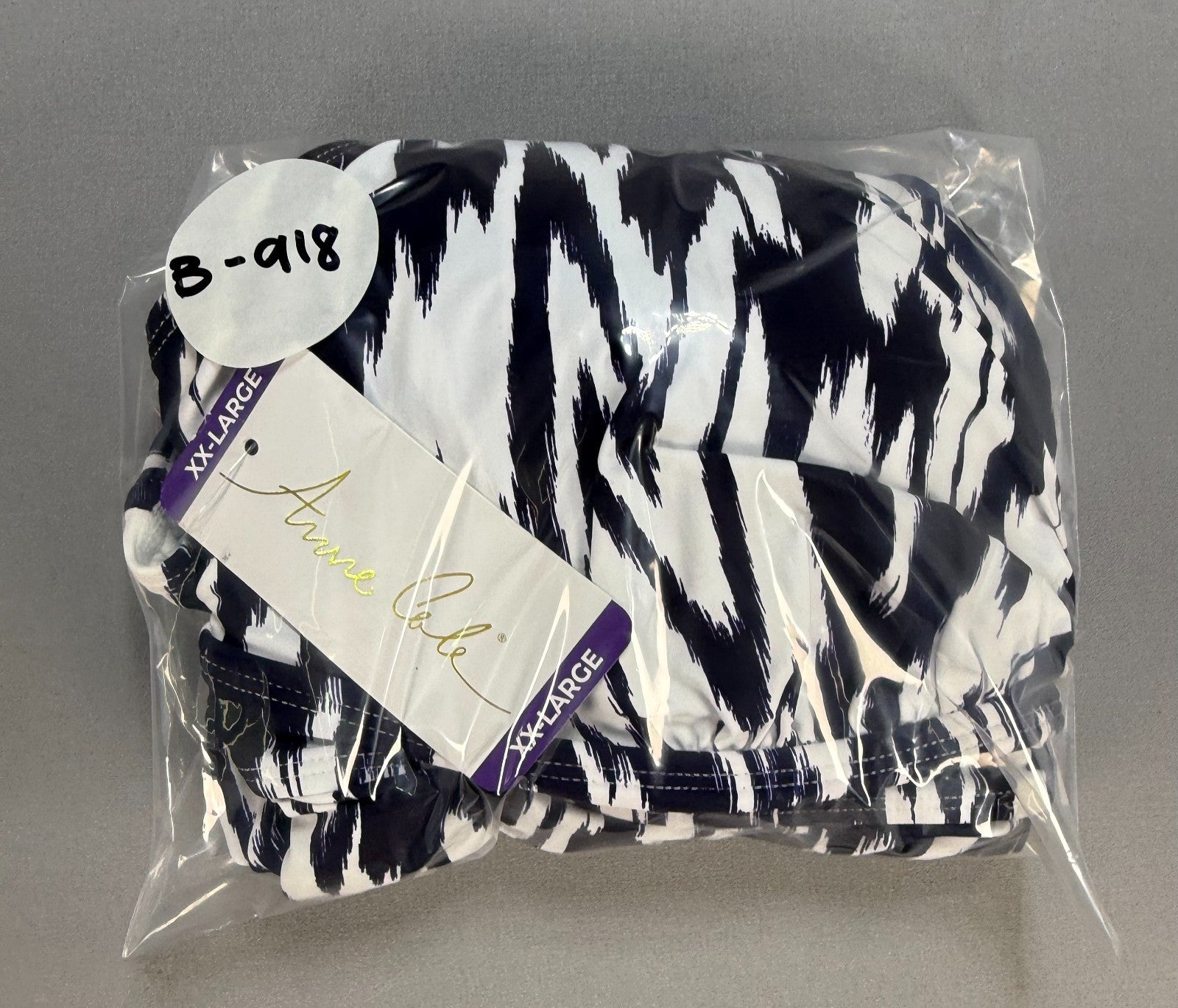 NWT Anne Cole Limited Edition Tankini Top Women's 2XL Navy Blue White Sleeveless