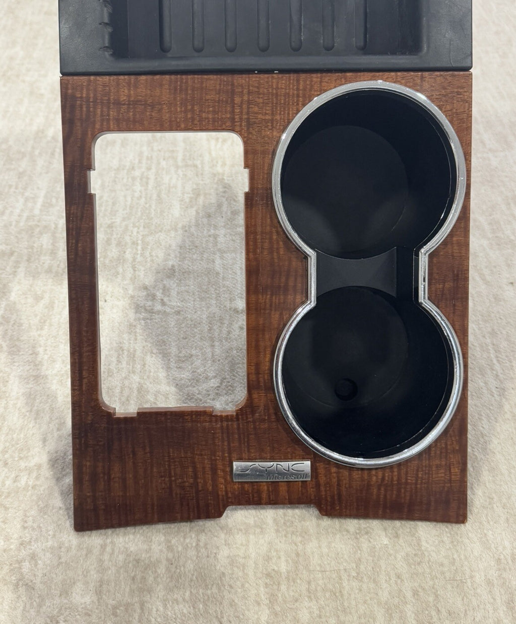 2007-2014 Ford Expedition OEM Front Center Console Cup Holder Assembly Woodgrain