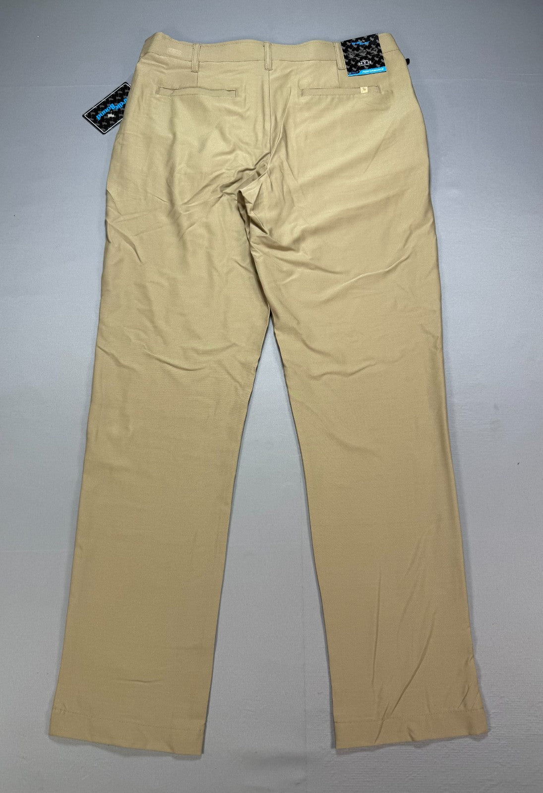NWT Birdie Bound Straight Leg Pants Mens 34x32 Beige Flat Front Lightweight Golf