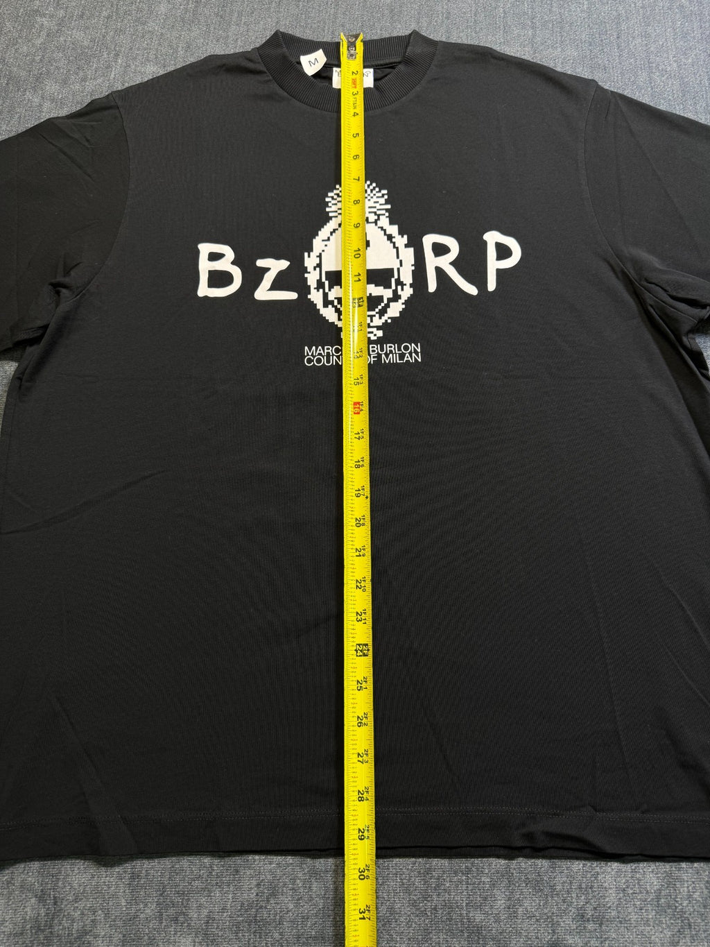 Marcelo Burlon County of Milan BZRP T-Shirt Men's Medium Black Short Sleeve