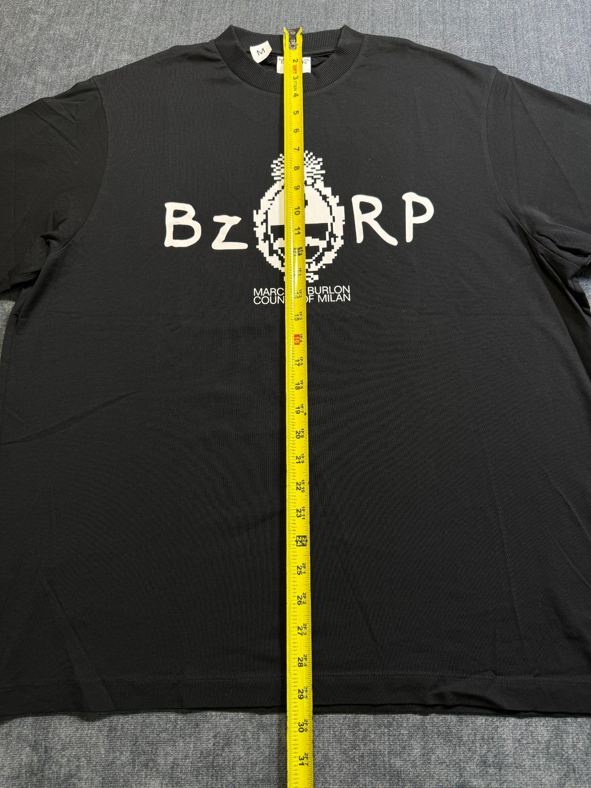 Marcelo Burlon County of Milan BZRP T-Shirt Men's Medium Black Short Sleeve