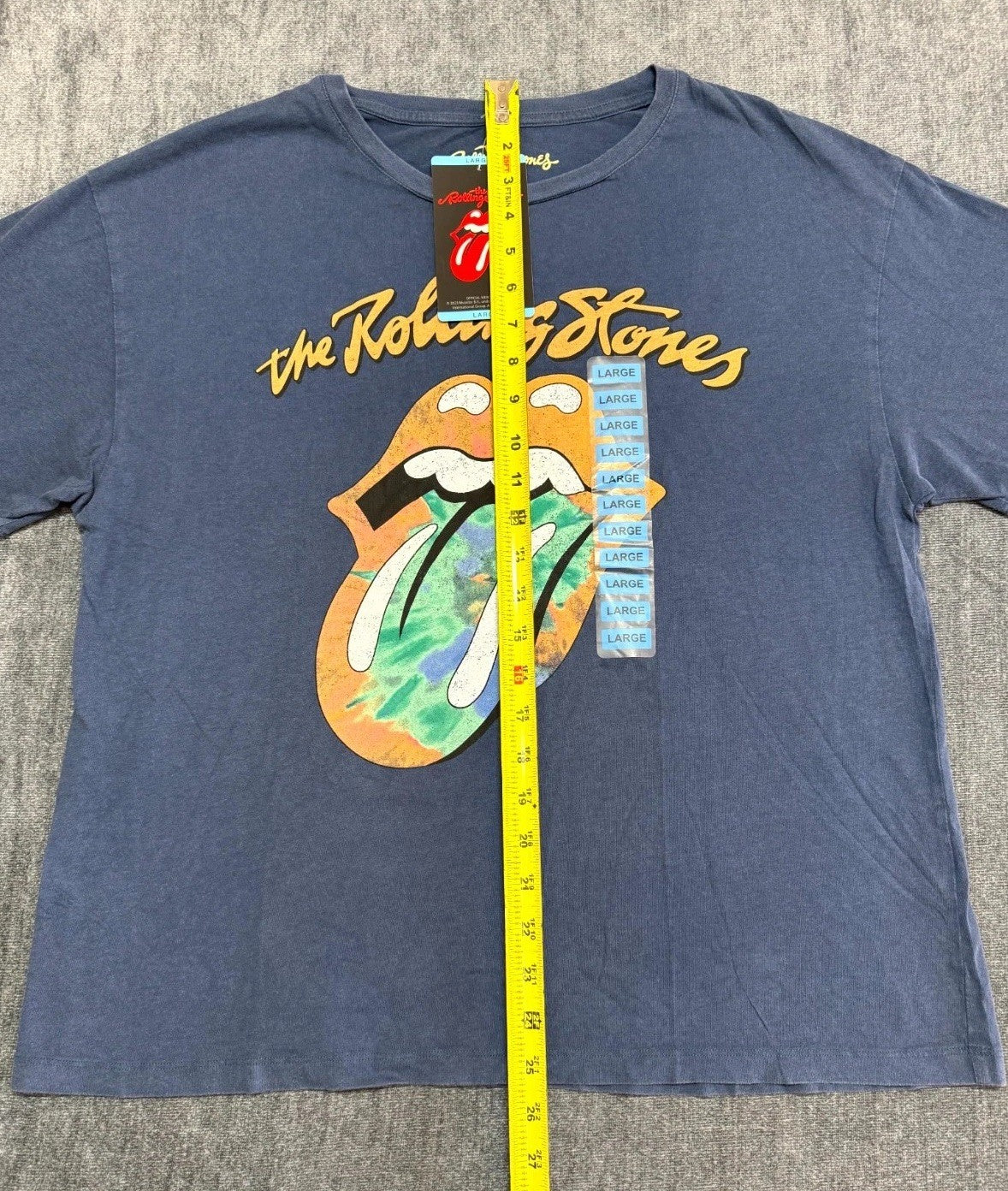 NWT The Rolling Stone Graphic Print T-Shirt Women Large Blue Casual 100% Cotton