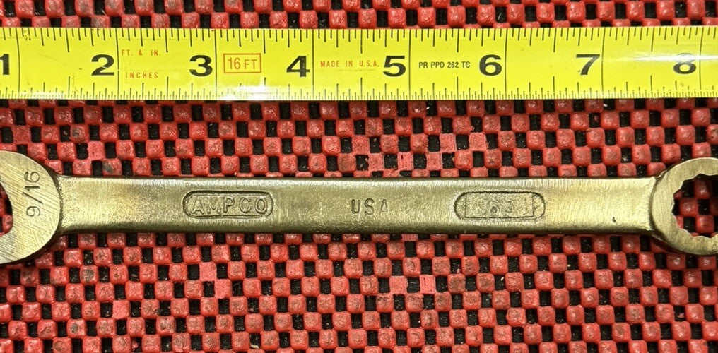 Ampco Safety Tools W-631 Combination Wrench, Bronze Sae, 9/16” Made In USA Rare