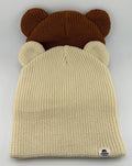 NEW FURTALK Beanie Hat Baby Toddler Cream Brown Bear Ears Knit Winter - Set of 2