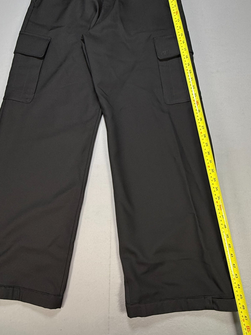 NWT Off-White OW Embroidered Drill Cargo Pants Men's 46 Black Pockets Workwear