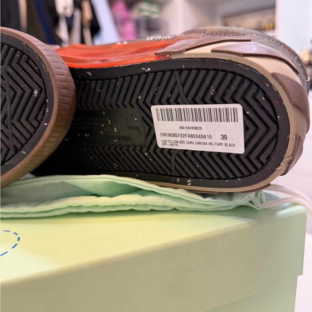 Off-White Vulcanized Military Black Camo Canvas Sneakers