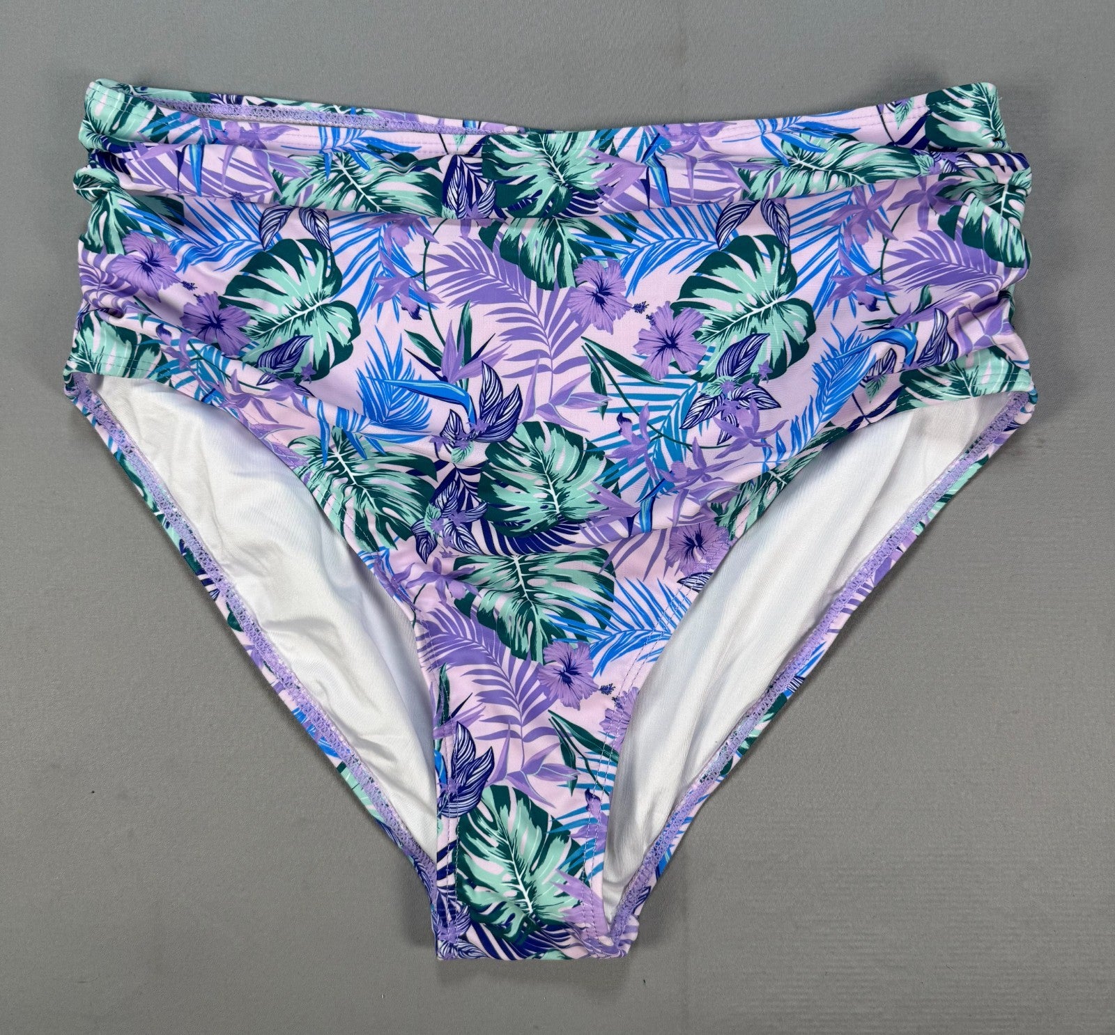 B2Prity Tankini Swimsuit Women's Medium Purple Tropical Floral Summer Beach