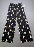 Way to Celebrate Halloween Theme Printed Sleep Pants Women XS Black Relaxed Fit
