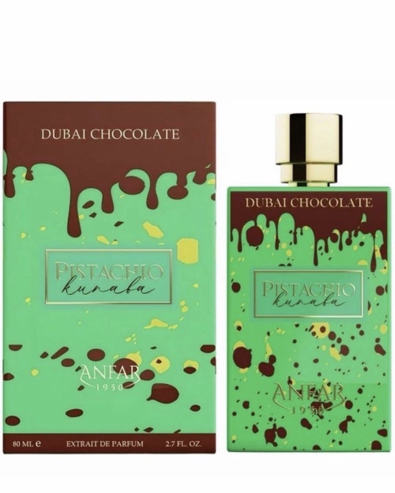 Anfar Dubai Chocolate Pistachio Kunafa for Unisex Extrait de Parfum Spray 2.7 oz