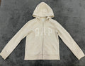 GAP Kids Girls Size XXL 14-16 Zip Hoodie Creme with Creme Sparkle Logo