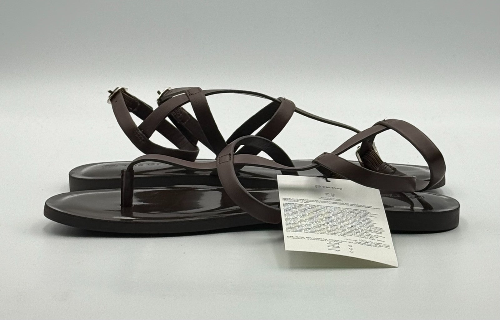 NWB The Drop Casper Gladiator Thong Ankle Sandals Women's 7.5 Brown Leather