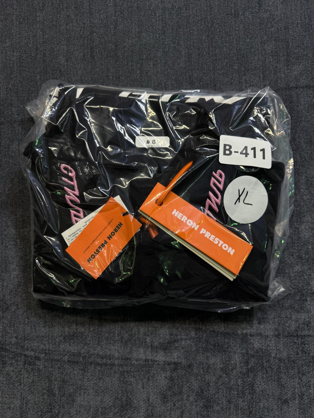 NWT Heron Preston Herons Chinese S/S Polo Shirt Men's X-Large Black Short Sleeve