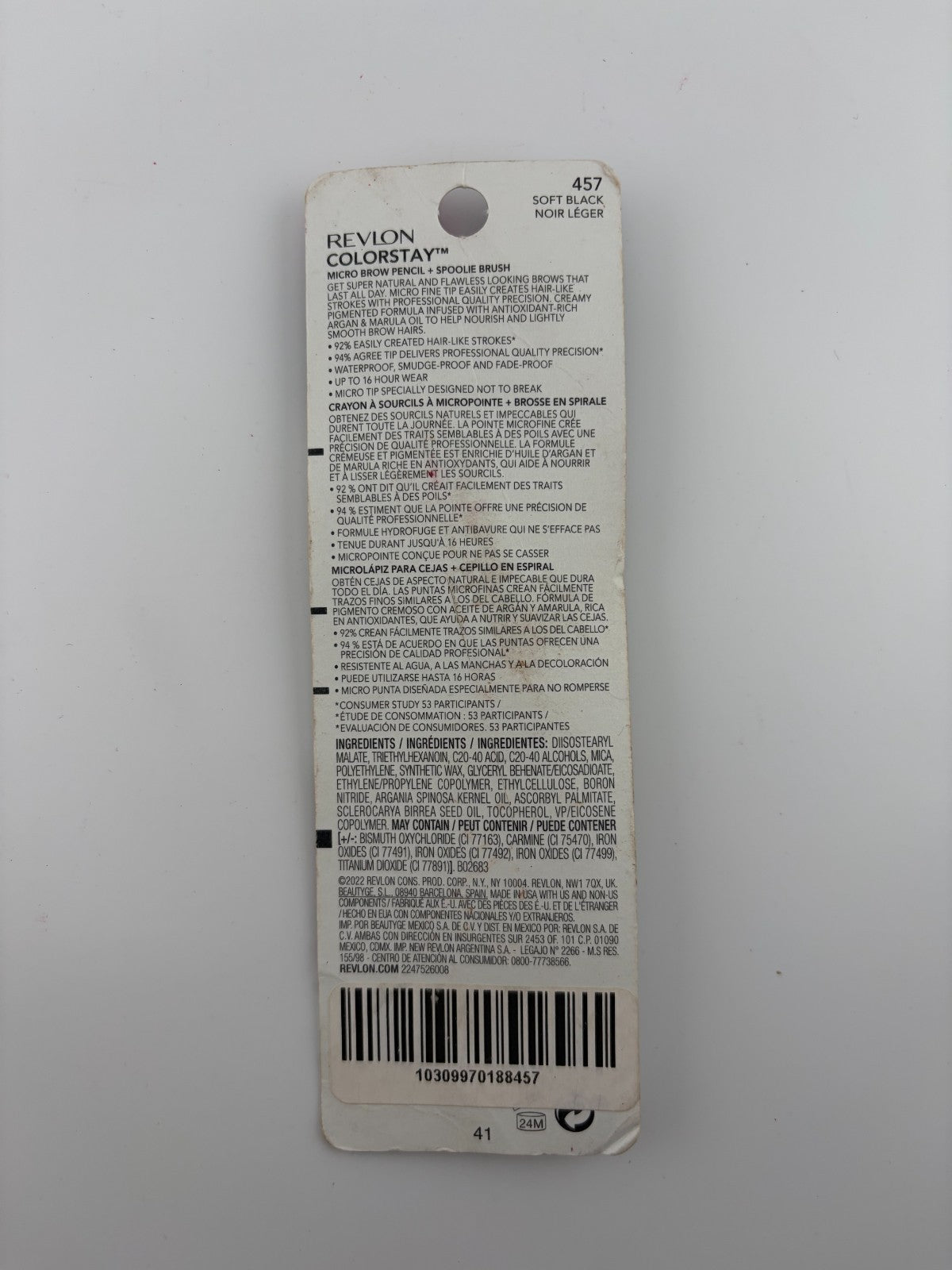 Revlon ColorStay Micro Waterproof & Long Wearing Eyebrow Pencil #457 Soft Black