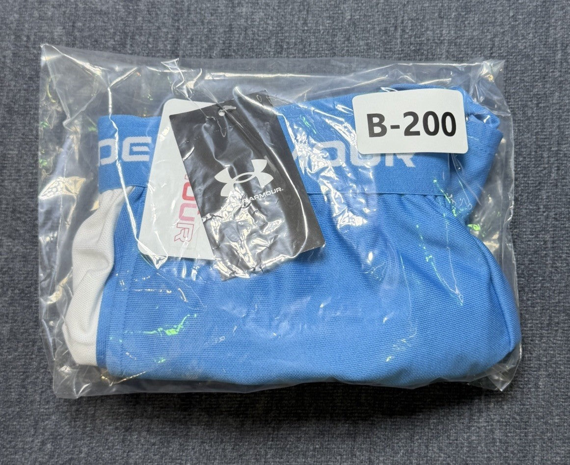 NWT Under Armour Tech Play Up Shorts Girls Ether Blue Drawstring 100% Polyester
