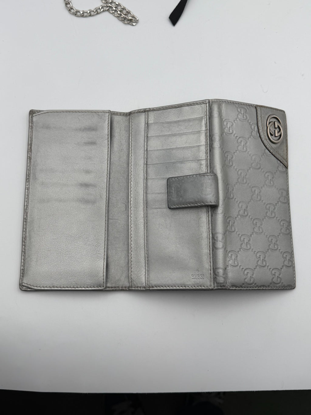 GUCCI Guccissima Leather Bifold Long Wallet Purse Women Taupe Fashion with Bag
