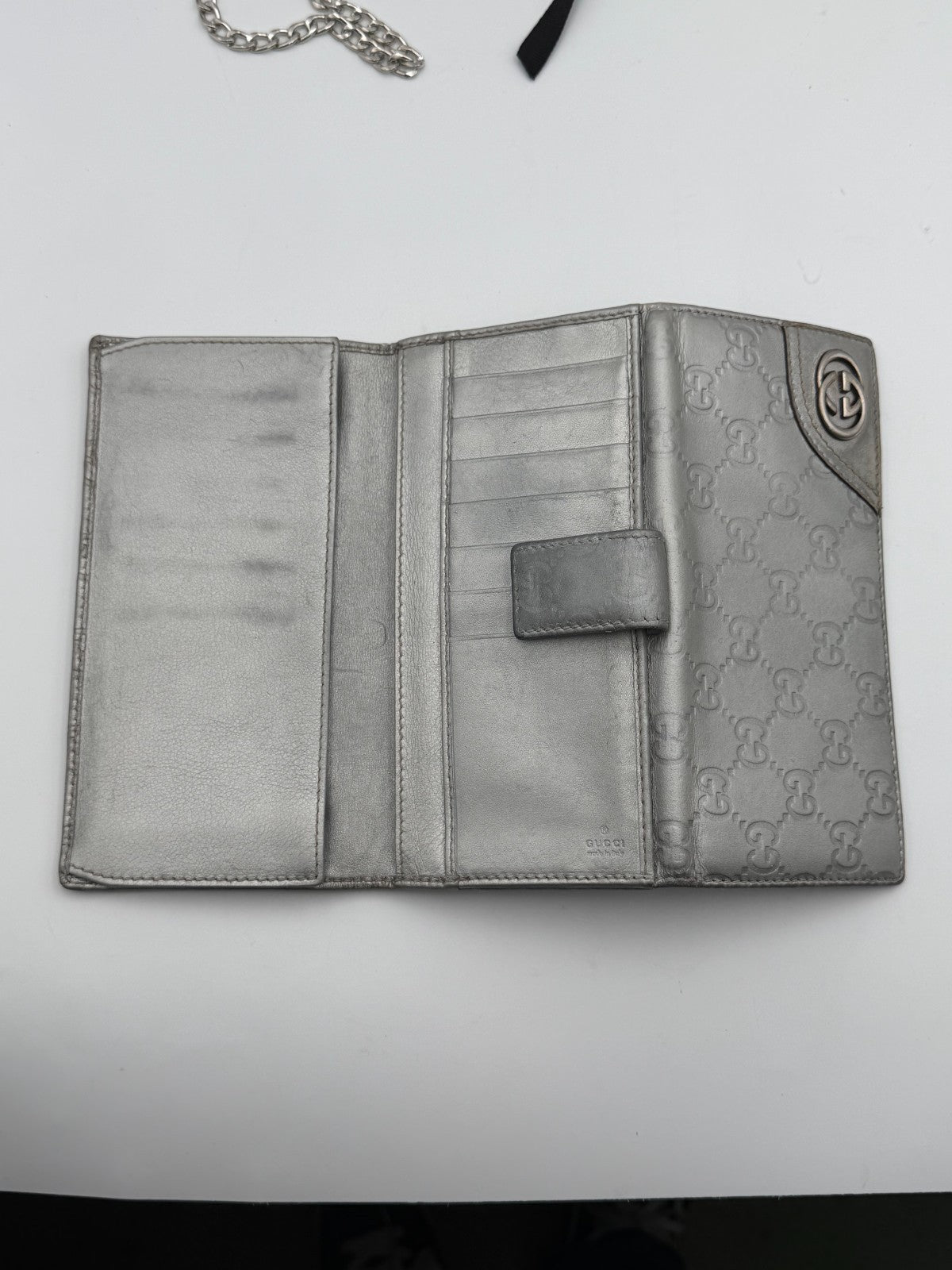 GUCCI Guccissima Leather Bifold Long Wallet Purse Women Taupe Fashion with Bag