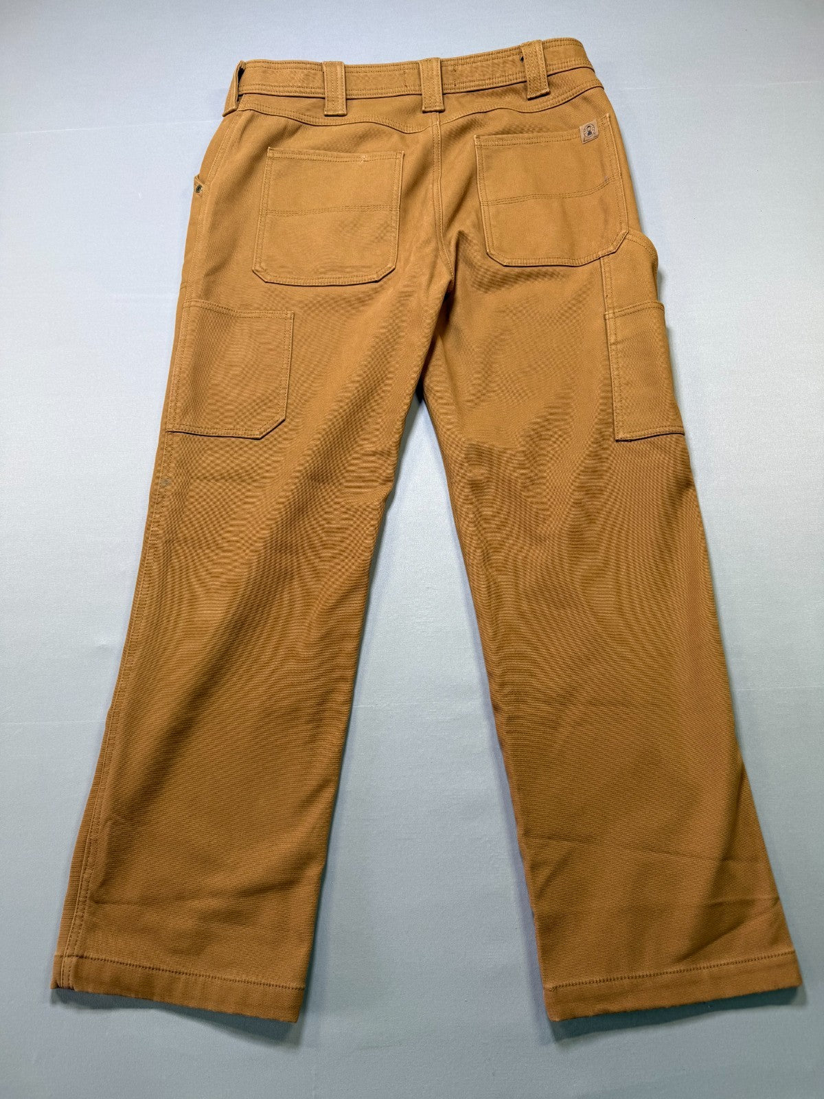 Coleman Work Pants Men's 36X32 Brown Fleece Lined Straight Leg Pockets Pull-On