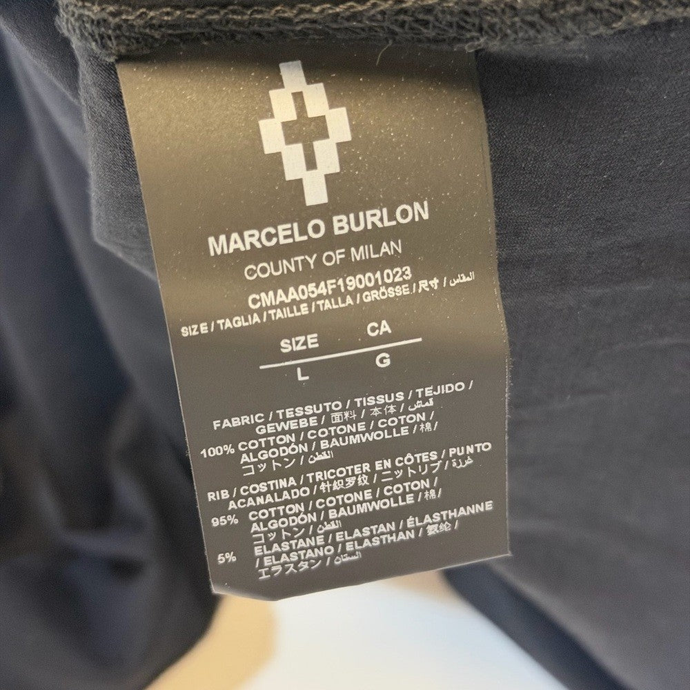 Marcelo Burlon - Rhinestone Stylish Black Graphic Tee