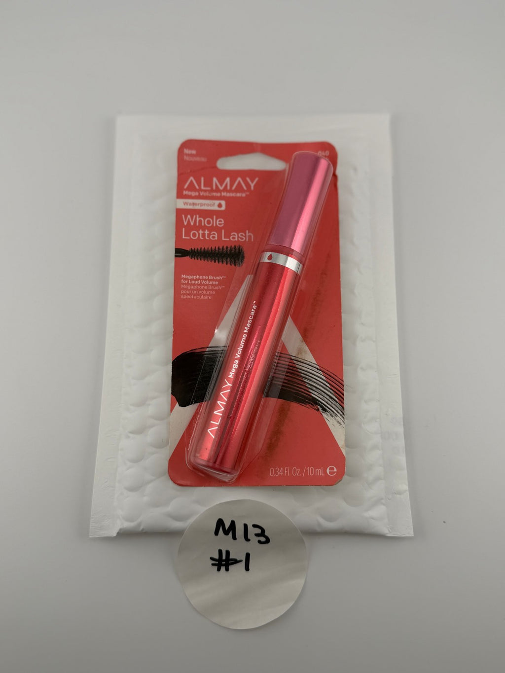 Almay Whole Lotta Lash Mega Volume Waterproof Mascara 040 Black Noir- 0.34 fl oz