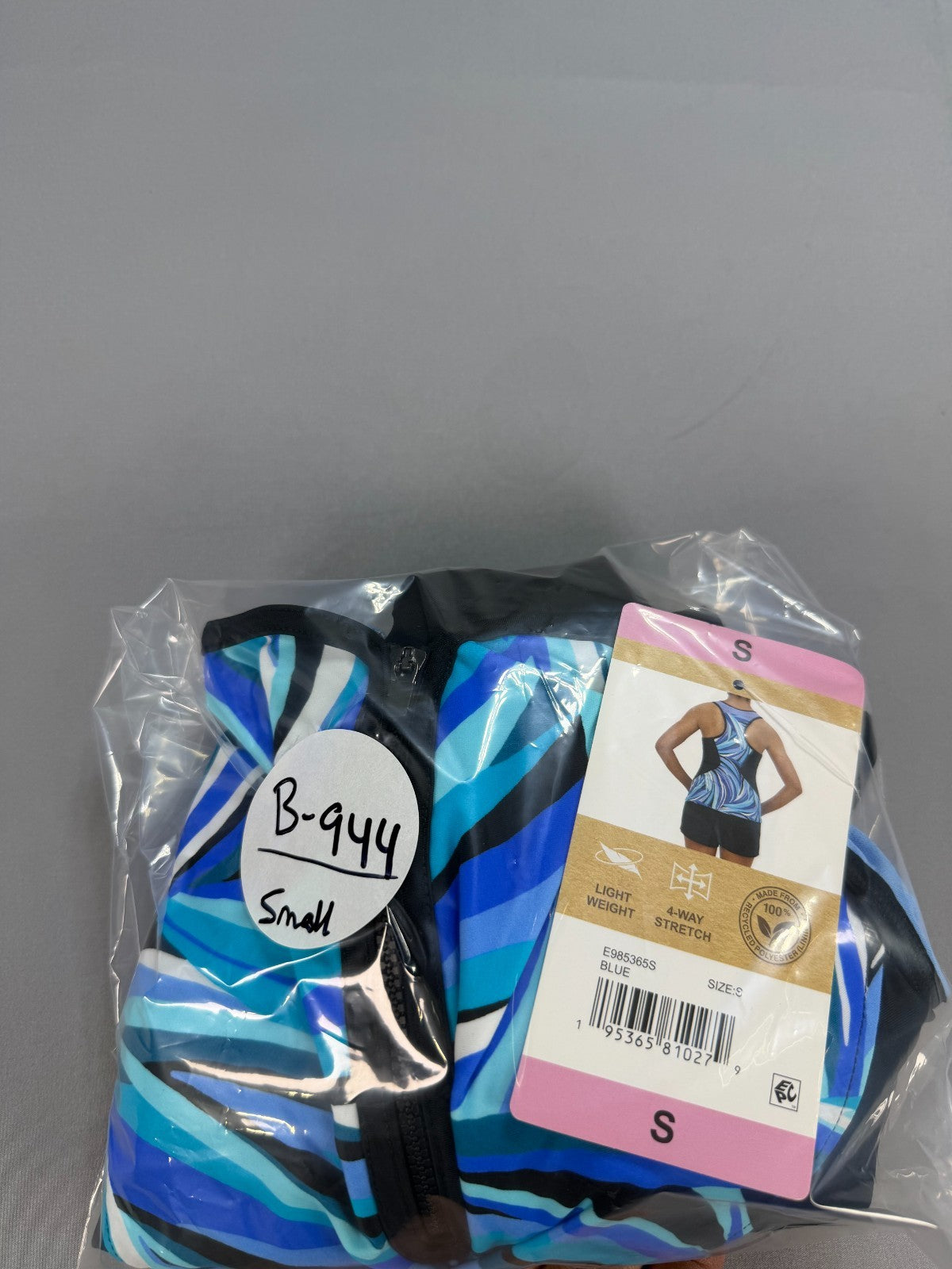 NWT ZeroXposur 2-Piece Scuba Tankini Swim Set Women Small Blue/Black Sleeveless