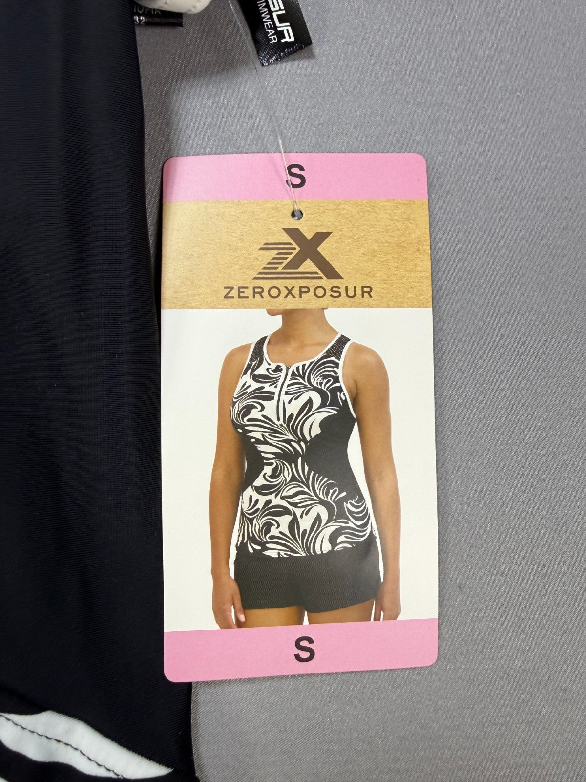 NWT ZeroXposur Tankini Swim Set Women’s Small Black White Summer Beachwear
