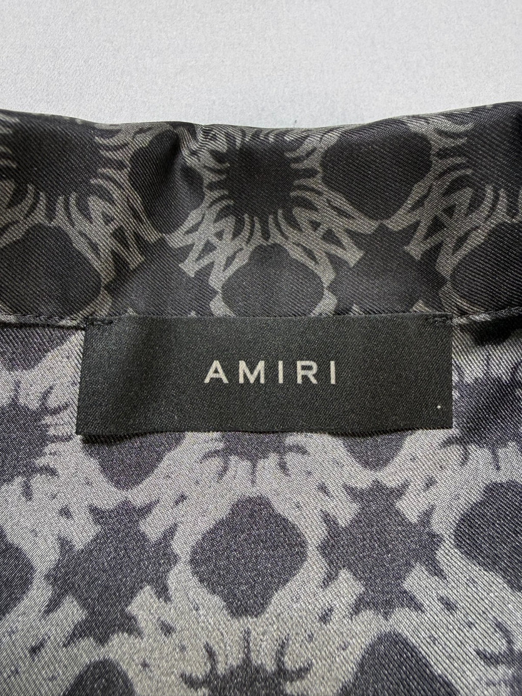 Amiri MA Quad Silk Bowling Shirt Men's XL Black Collared Button Closure w/ Box