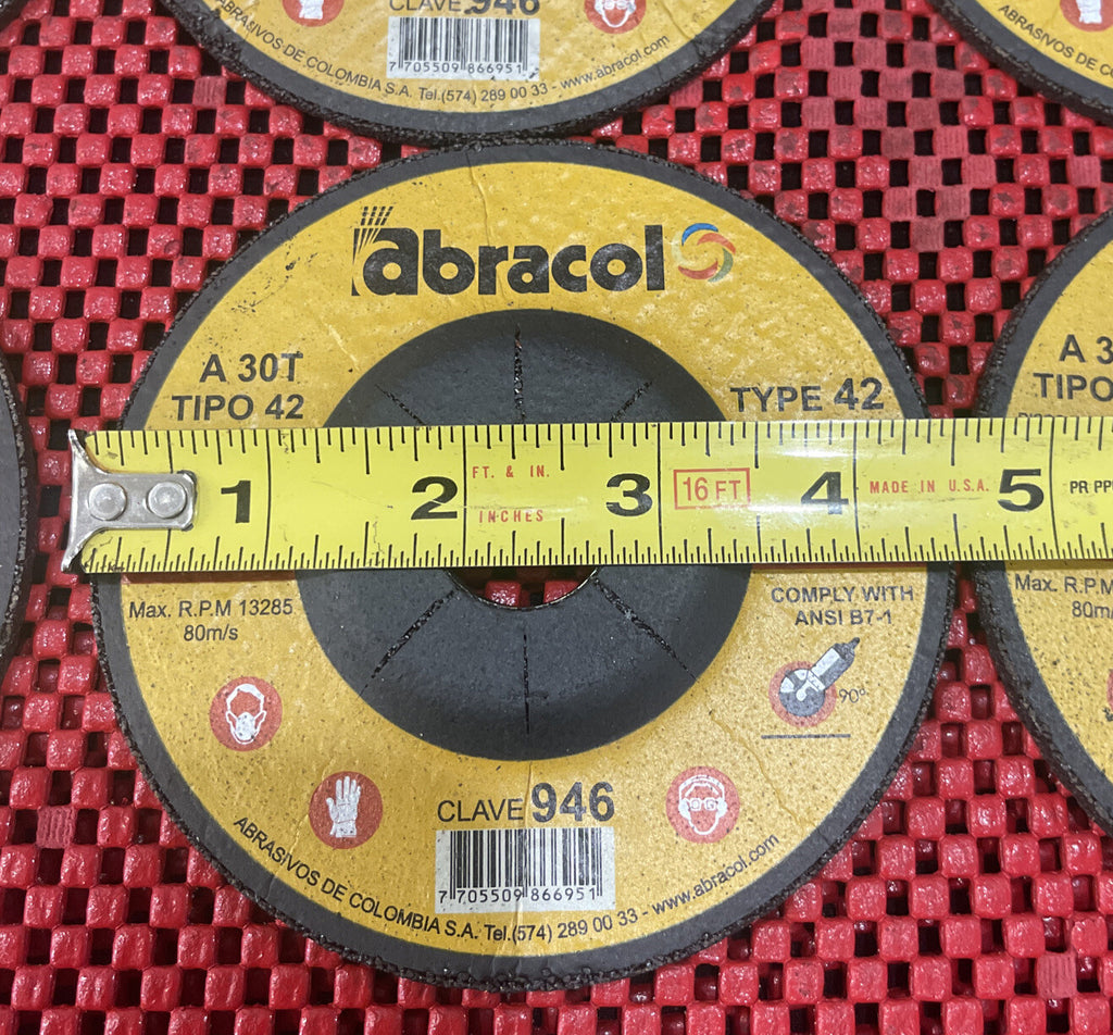 Abracol 7 Pc Lot 4-1/2” X 1/8” X 7/8” Metal & Steel Cutting and Grinding Disc N4
