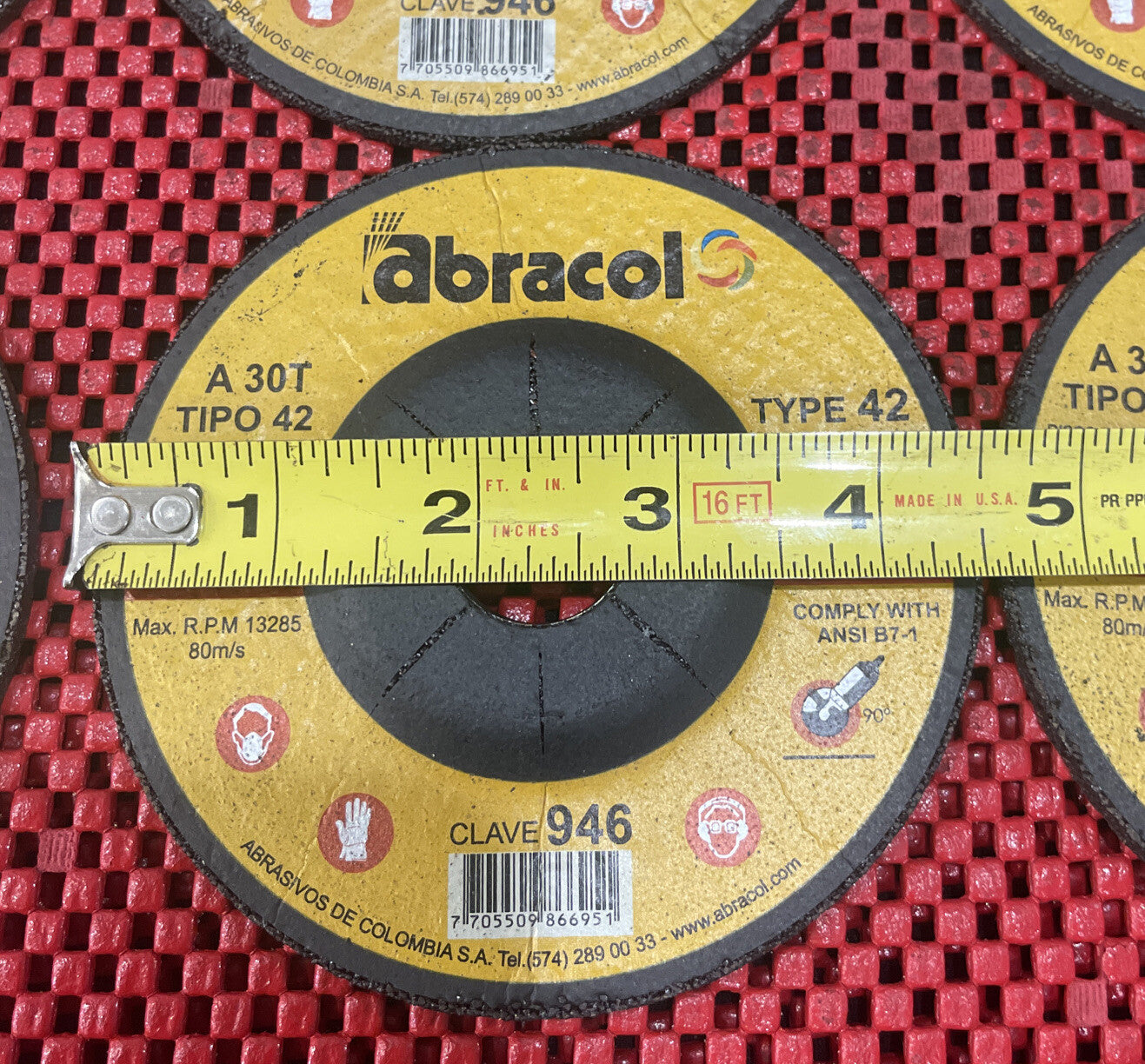 Abracol 7 Pc Lot 4-1/2” X 1/8” X 7/8” Metal & Steel Cutting and Grinding Disc N4