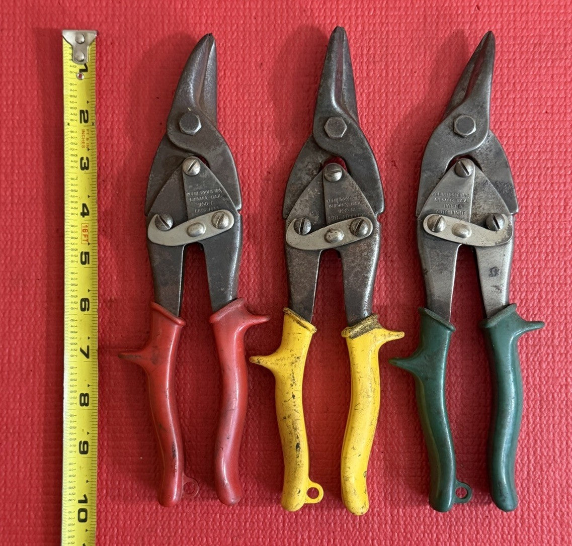 Klein Tools 3pc Set Aviation Snip Sheet Metal Cutting 1100L,1101R,1102S USA MADE