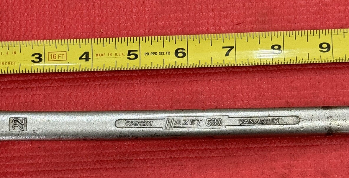 Vintage Hazet Tools 630, 20MM X 22MM Offset Double Box Wrench Made Germany Rare