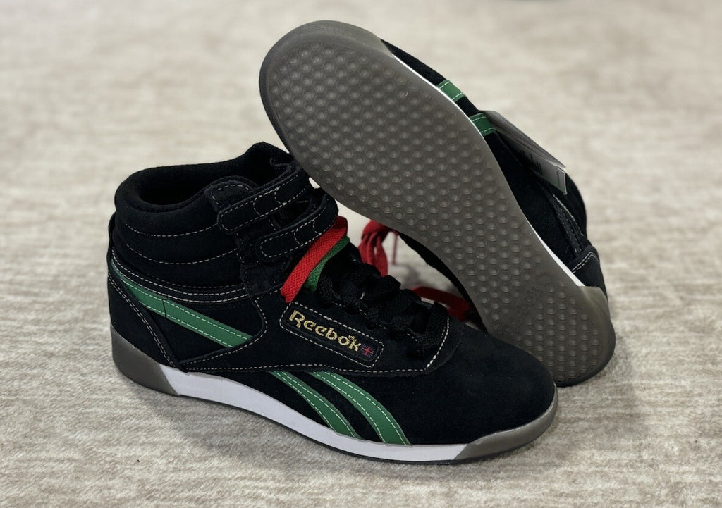 NEW Reebok Freestyle Hi Human Rights Now Womens Size 7 Black Lifestyle Sneakers